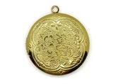 35mm Round Flower Locket Gold Tone Locket Charm Jewelry Making and Beading Supplies Floral Locket