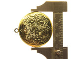 35mm Round Flower Locket Gold Tone Locket Charm Jewelry Making and Beading Supplies Floral Locket