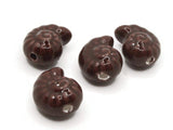 4 14mm Porcelain Spiral Shell Beads Brown Porcelain Glass Beads Ocean and Beach Beads Jewelry Making Beading Supplies Loose Beads