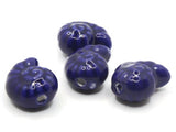 4 14mm Porcelain Spiral Shell Beads Dark Blue Porcelain Glass Beads Ocean and Beach Beads Jewelry Making Beading Supplies Loose Beads