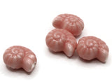 4 14mm Porcelain Spiral Shell Beads Light Red Porcelain Glass Beads Ocean and Beach Beads Jewelry Making Beading Supplies Loose Beads
