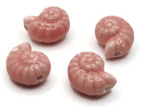 4 14mm Porcelain Spiral Shell Beads Light Red Porcelain Glass Beads Ocean and Beach Beads Jewelry Making Beading Supplies Loose Beads