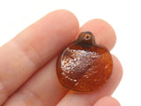 22mm Brown Flat Round Handmade Glass Pendant Jewelry Making Beading Supplies