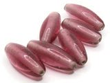 6 23mm Vintage Purple Handmade Glass Tube Beads Jewelry Making Beading Supplies