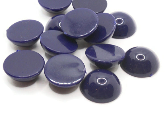 13 20mm Dark Blue Round Vintage Lucite Plastic Flatback Cabochons Jewelry Making and Mosaic Supplies Tiles Smileyboy