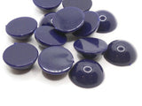 13 20mm Dark Blue Round Vintage Lucite Plastic Flatback Cabochons Jewelry Making and Mosaic Supplies Tiles Smileyboy