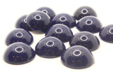 13 20mm Dark Blue Round Vintage Lucite Plastic Flatback Cabochons Jewelry Making and Mosaic Supplies Tiles Smileyboy