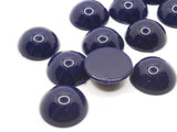 13 20mm Dark Blue Round Vintage Lucite Plastic Flatback Cabochons Jewelry Making and Mosaic Supplies Tiles Smileyboy