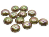 12 15mm Shiny Green Brown Flatback Round Vintage Lucite Plastic Cabochons Jewelry Making Supplies Jewelry Findings Tiles Mosaic Supplies