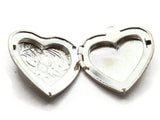 28mm Heart Locket with Flowers Antique Silver Tone Brass Locket Charm Jewelry Making and Beading Supplies