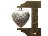 28mm Heart Locket with Flowers Antique Silver Tone Brass Locket Charm Jewelry Making and Beading Supplies