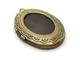 32mm Reversible Oval Locket Gold Tone Brass Locket Charm Jewelry Making and Beading Supplies