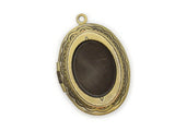 32mm Reversible Oval Locket Gold Tone Brass Locket Charm Jewelry Making and Beading Supplies