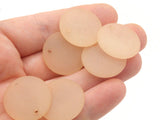 10 22mm Flat Round Drop Beads Frosted Peach Lucite Plastic Beads Jewelry Making Beading Supplies