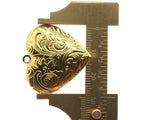 29mm Heart Locket with Flowers Gold Tone Brass Locket Charm Jewelry Making and Beading Supplies