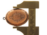34mm Oval Flower Locket Copper Tone Brass Locket Charm Jewelry Making and Beading Supplies