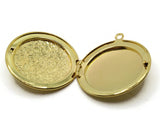 35mm Round Flower Locket Gold Tone Locket Charm Jewelry Making and Beading Supplies Floral Locket