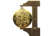35mm Round Flower Locket Gold Tone Locket Charm Jewelry Making and Beading Supplies Floral Locket