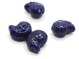 4 14mm Porcelain Spiral Shell Beads Dark Blue Porcelain Glass Beads Ocean and Beach Beads Jewelry Making Beading Supplies Loose Beads