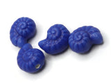 4 14mm Porcelain Spiral Shell Beads Medium Blue Porcelain Glass Beads Ocean and Beach Beads Jewelry Making Beading Supplies Loose Beads