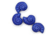 4 14mm Porcelain Spiral Shell Beads Medium Blue Porcelain Glass Beads Ocean and Beach Beads Jewelry Making Beading Supplies Loose Beads