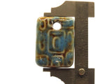 34mm Green, Brown and Blue Porcelain Ceramic Rectangle Pendant Patterned Bead Large Hole Bead Jewelry Making Beading Supplies