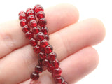 4mm Dark Red Beads Crackle Glass Beads Smooth Round Beads Full Strand Cracked Glass Beads Jewelry Making Beading Supplies Small Beads