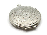 32mm Round Flower Locket Silver Tone Locket Charm Jewelry Making and Beading Supplies Floral Locket