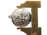 32mm Round Flower Locket Silver Tone Locket Charm Jewelry Making and Beading Supplies Floral Locket