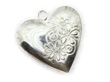 26mm Heart Locket with Daisy Flowers Silver Tone Brass Locket Charm Jewelry Making and Beading Supplies
