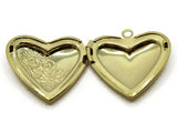 26mm Heart Locket with Daisy Flowers Gold Tone Brass Locket Charm Jewelry Making and Beading Supplies