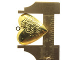 26mm Heart Locket with Daisy Flowers Gold Tone Brass Locket Charm Jewelry Making and Beading Supplies
