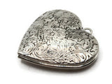 29mm Heart Locket with Flowers Antique Silver Tone Brass Locket Charm Jewelry Making and Beading Supplies