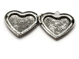 29mm Heart Locket with Flowers Antique Silver Tone Brass Locket Charm Jewelry Making and Beading Supplies
