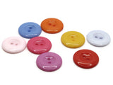 8 22mm Mixed Color Buttons Flat Round Plastic Two Hole Buttons Jewelry Making Beading Supplies Sewing Notions