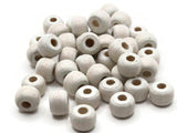 40 11mm White Wooden Barrel Beads Large Hole Beads Vintage Wood Beads Chunky Beads Macrame Beads Loose Beads Smileyboy Beading Supplies