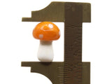 6 19mm Light Orange and White Mushroom Beads Polka Dot Lampwork Glass Beads Plant Beads Jewelry Making Beading Supplies