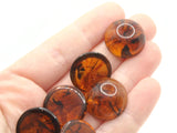 10 20mm Tortoise Shell Brown Vintage Lucite Plastic Round Flat Back Cabochons Jewelry Making Beading Supplies