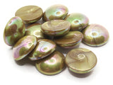 12 15mm Shiny Green Brown Flatback Round Vintage Lucite Plastic Cabochons Jewelry Making Supplies Jewelry Findings Tiles Mosaic Supplies