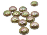 12 15mm Shiny Green Brown Flatback Round Vintage Lucite Plastic Cabochons Jewelry Making Supplies Jewelry Findings Tiles Mosaic Supplies