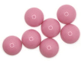 7 22mm Bubblegum Pink Round Vintage Lucite Plastic Cabochons Flat Back Dome Cabochons