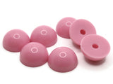 7 22mm Bubblegum Pink Round Vintage Lucite Plastic Cabochons Flat Back Dome Cabochons