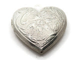28mm Heart Locket with Flowers Antique Silver Tone Brass Locket Charm Jewelry Making and Beading Supplies
