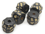 5 15mm Black and Gold Spotted Tube Beads Plastic Bead Jewelry Making Beading Supplies