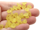 100 7mm to 10mm Chip Beads Frosted Yellow Lucite Plastic Beads Jewelry Making Beading Supplies