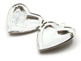 26mm Heart Locket with Daisy Flowers Silver Tone Brass Locket Charm Jewelry Making and Beading Supplies