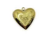 26mm Heart Locket with Daisy Flowers Gold Tone Brass Locket Charm Jewelry Making and Beading Supplies