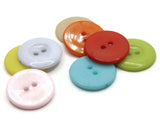 8 22mm Mixed Color Buttons Flat Round Plastic Two Hole Buttons Jewelry Making Beading Supplies Sewing Notions