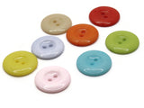8 22mm Mixed Color Buttons Flat Round Plastic Two Hole Buttons Jewelry Making Beading Supplies Sewing Notions