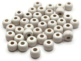 40 11mm White Wooden Barrel Beads Large Hole Beads Vintage Wood Beads Chunky Beads Macrame Beads Loose Beads Smileyboy Beading Supplies